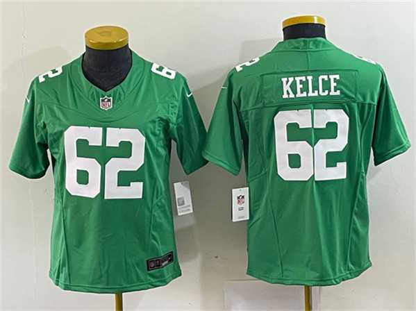 Youth Philadelphia Eagles #62 Jason Kelce Green 2023 F.U.S.E. Football Stitched Jersey->youth nfl jersey->Youth Jersey